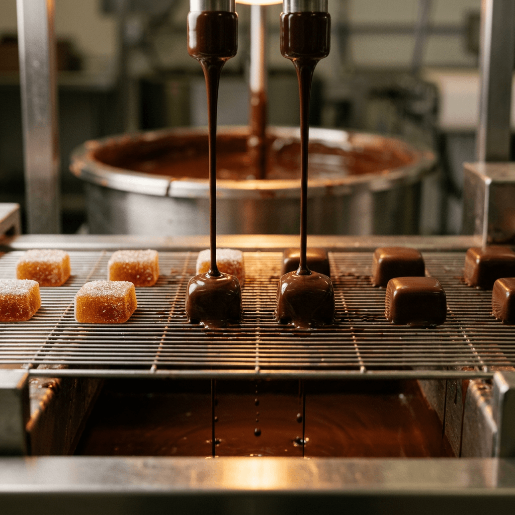 Chocolate-covered marmalade candies